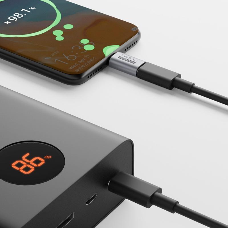 Прочный USB-C адаптер для зарядки 5В Защита от перенапряжения Резистор 5.1K Совместим со всеми смарт-гаджетами Type-C