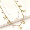 2 Pcs/set Gold Starfish Waist Chain Shell Belly Chains Elegant Beads Body Chain  Summer