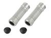 POSH FAITH 906013-03 Motorcycle Supplies, Aluminum Machined Step Bar Knurl, M8 Taps, 2 Pieces, Silver