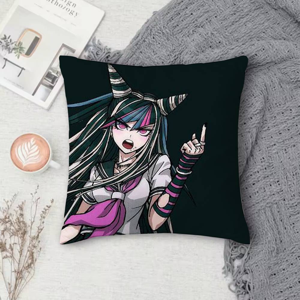 Квадратная декоративная наволочка с двусторонней печатью Danganronpa для дивана, гостиной, домашнего декора