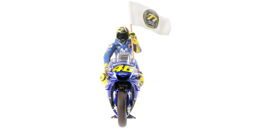 Minichamps Yamaha 2018 MotoGP Гран-при Каталонии Росси в комплекте 1/12 YZR-M1 "MOVISTAR YAMAHA" #46 V. Фигура/Флаг