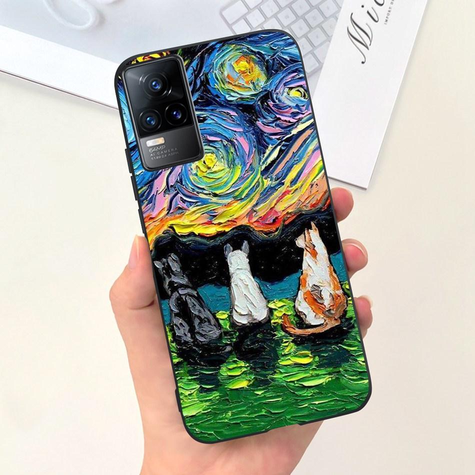 Чехол для Vivo V21e Чехол Vivo V21E 4G V 21E V2061 Милый Мультяшный Конфетный Цвет Мягкий Силиконовый ТПУ Задняя Крышка Телефона