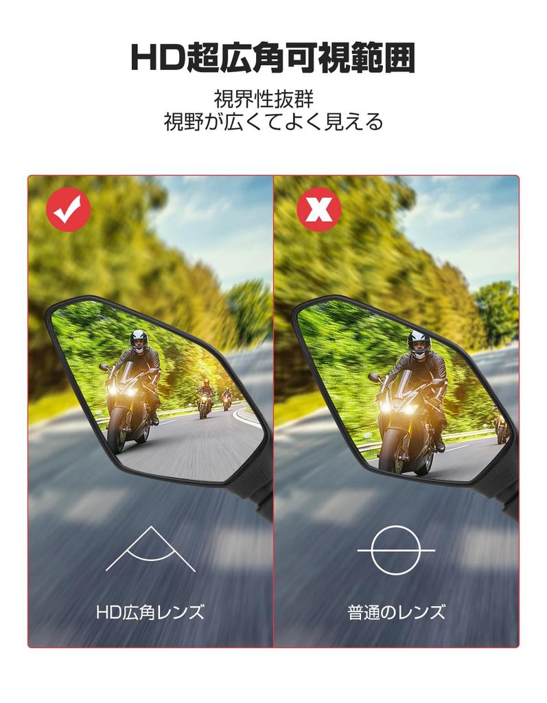 Зеркало для мотоцикла KEMIMOTO, универсальное, левое и правое, комплект 10 мм, 8 мм, регулируемое, сверхширокий угол обзора, простая установка, квадратное зеркало для мотоцикла