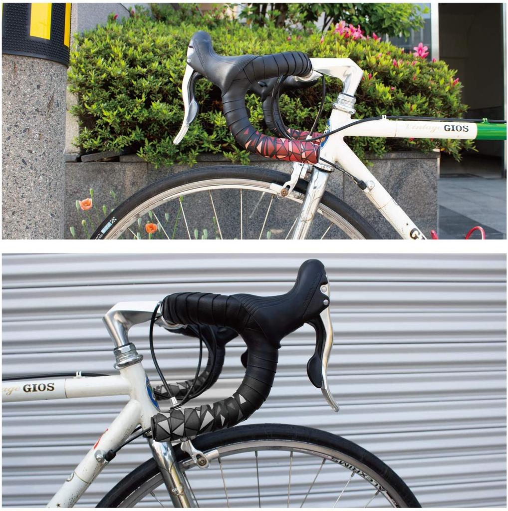 GORIX Road Bike Bar Tape Rose Pattern Bicycle Tape with Shock Absorption and Simple Black X Celeste (GX-BARA) Grip, Design,