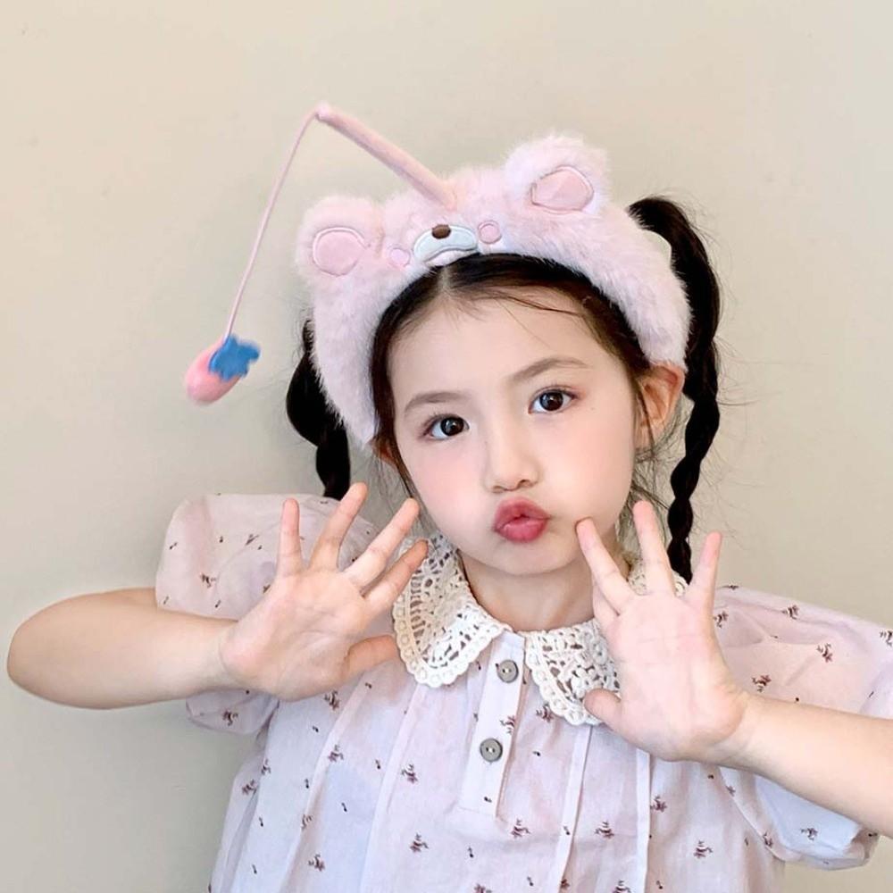 Panda Cat Fishing Plush Headband Hair Accessories Girls Cartoon Hairband Adorable Hair Hoop Women