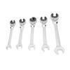 5PCS Double End Open Wrenches Flexible Head Ratchet Wrench Set for Air Conditioning Brake Line 10mm 11mm 13mm 14mm 17mm