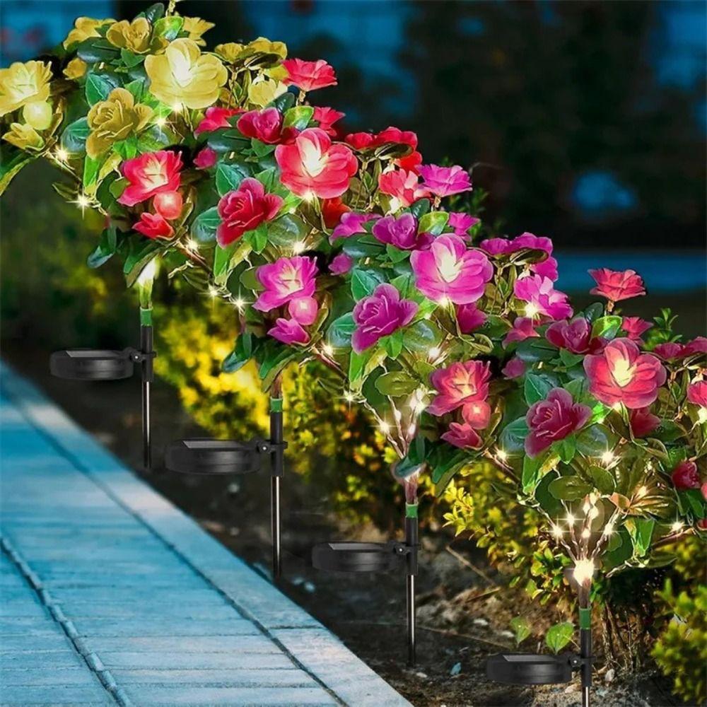 High Brightness Solar Azalea Light Energy Saving Flowers Lawn Lamp Outdoor Courtyard