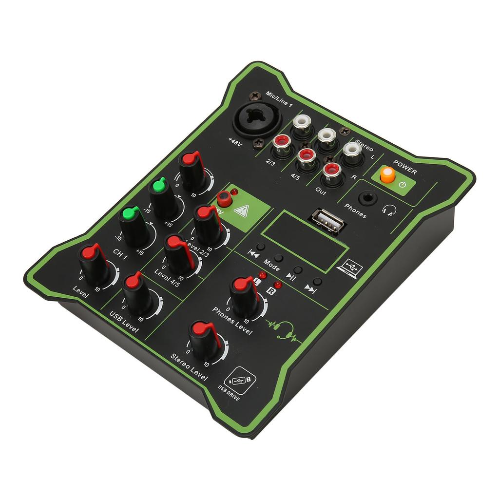 Мини звуковой микшер без потерь 5 каналов Bluetooth воспроизведение с U-диска Компактная звуковая карта для записи для живого выступления
