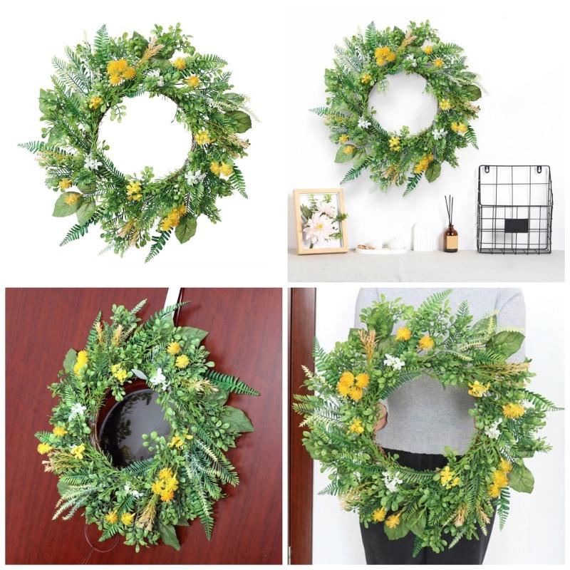 Artificial Flower Wreath Spring Wreath Decoration for Front Door Farmhouses Garden for Wedding Party Home Decoration