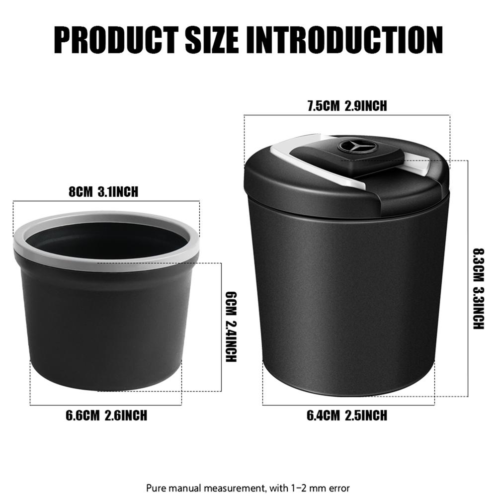 GLC GLB Автомобильная мусорка Контейнер для хранения Высокоогнестойкий Светодиодный Непроницаемый для запахов Пепельница Для Mercedes Benz AMG W203 W204 W164 W168 C180 E