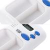 Portable Mini Pill Box Timer with LCD Digital Electric Alarm Medicine Pill Case 2 Grids White Color Two Drawers Divided