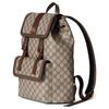 Gucci Ophidia Золотой Тон Аксессуары Двойная Буква G Логотип Холст и Кожаная Отделка Рюкзак Маленький Мужской рюкзак Коричневый 792114-FADMF-9794