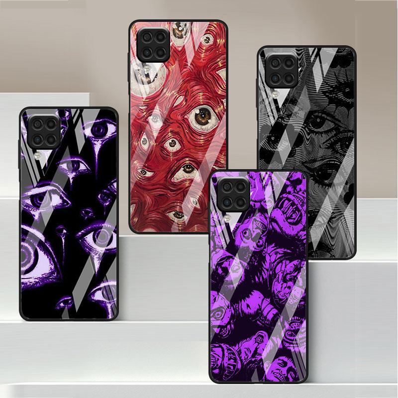 Стеклянный чехол со страшным лицом и глазами, смайликом для Samsung Galaxy A52 A71 A50 A51 A70 A21s A31 A72 A10 A12 A30 A22 5G, чехол для телефона