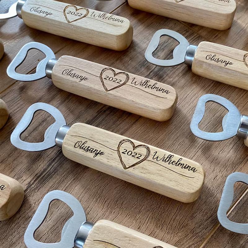 Personalized Beer Opener Wood Bottle Opener Kitchen Gadgets Bar Tools Wedding Supplies Wedding Favors And Gifts For Guest