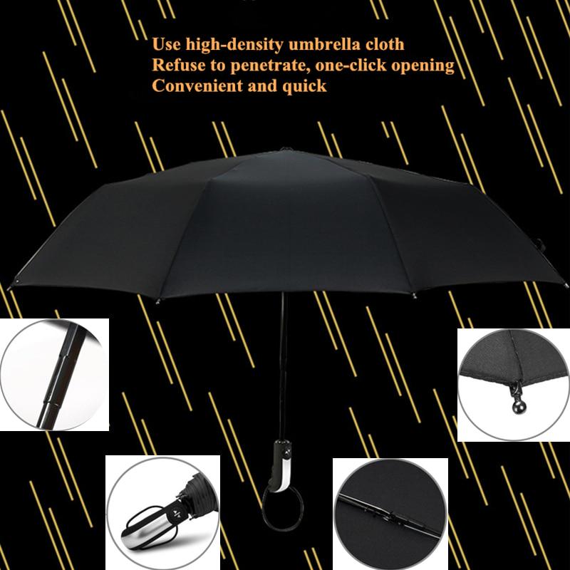 Wind Resistant Fully-Automatic Umbrella Rain Women For Men 3Folding