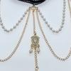 Layered Chains Elastic Band Leg Thigh Chain Rhinestone Pearl Leg Chain  Jewelry Accessories