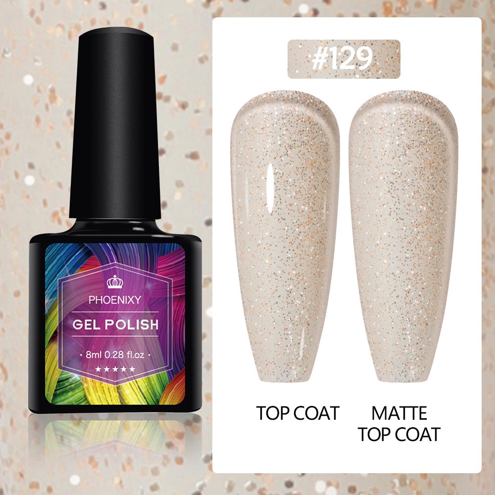 PHOENIXY 8 мл гель-лак для ногтей, полуперманентный гель, блестящий гель, отмачиваемый блестящий стартовый набор, маникюрный набор для маникюрного салона
