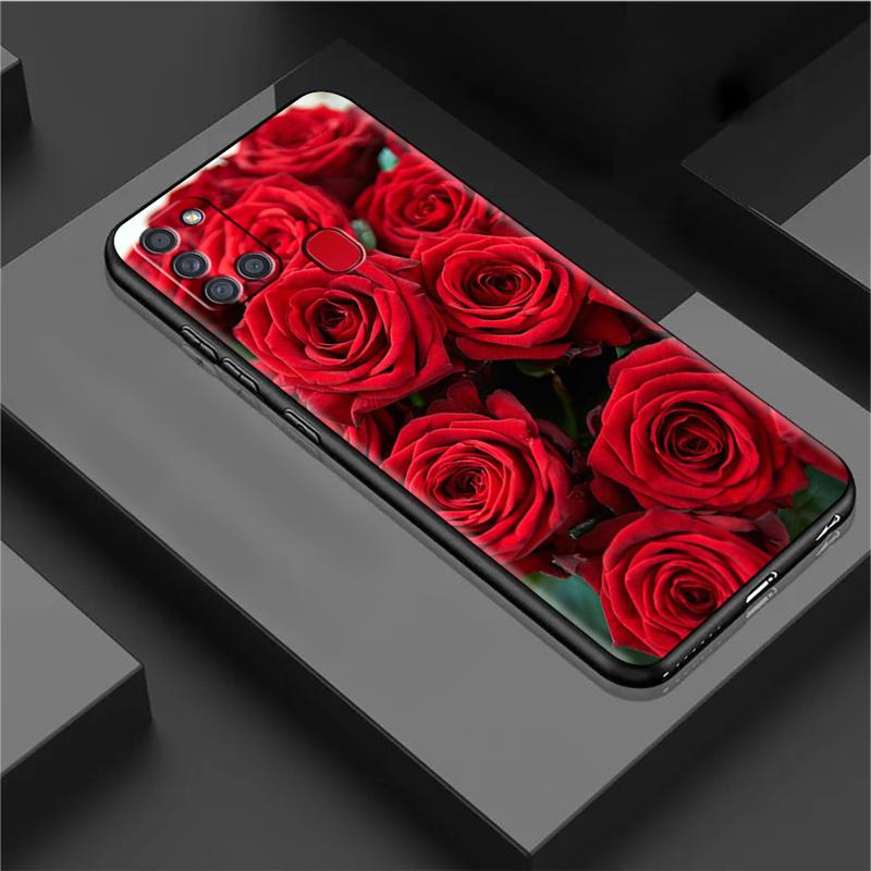 Ярко-красные розы Чехол для Samsung Galaxy A54 A52 A14 5G A53 A12 A13 A71 A23 A34 A33 A21s Чехол для телефона