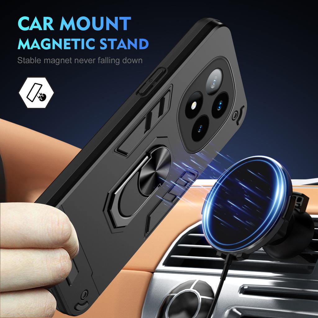Military Armor Shockproof Case For Xiaomi Redmi Note 14 Pro Plus Note 14 Pro+ 5G Protective Cover Ring Stand Holder Fundas Coque