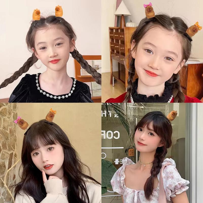 10 шт., симпатичная заколка для волос Capybara, пружинная шпилька, случайные аксессуары для волос Duckbill, детские аксессуары для волос