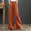 ZANZEA Vintage Women Elastic Waist Business Casual Wide Leg Trousers Culottes Flare Long Pants