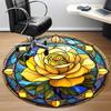 1pc Rose Window Office Round Area Rug,  Mat Suitable For Office, Under Office Chairs Bedroom Living Room Home Decor, Room Deco