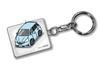 Custom Keychain Honda Fit Shuttle GG7 GP2 Early Model White Car Light Blue [MKJP] Base Color