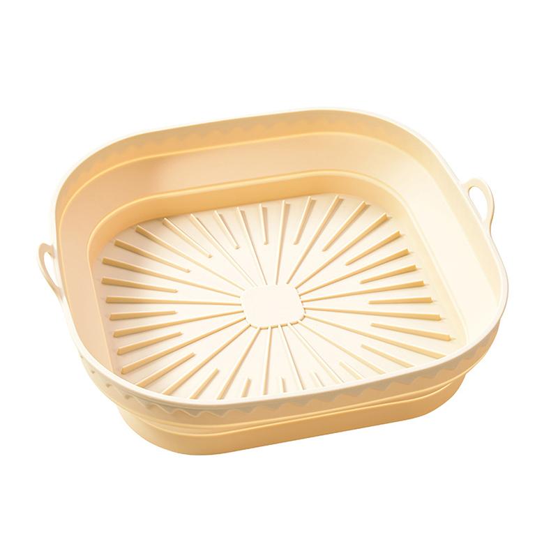 Силиконовая корзина для аэрофритюрницы, квадратная складная форма для выпечки в духовке аэрофритюрницы, многоразовая, безмасляная, кухонные аксессуары для приготовления пищи
