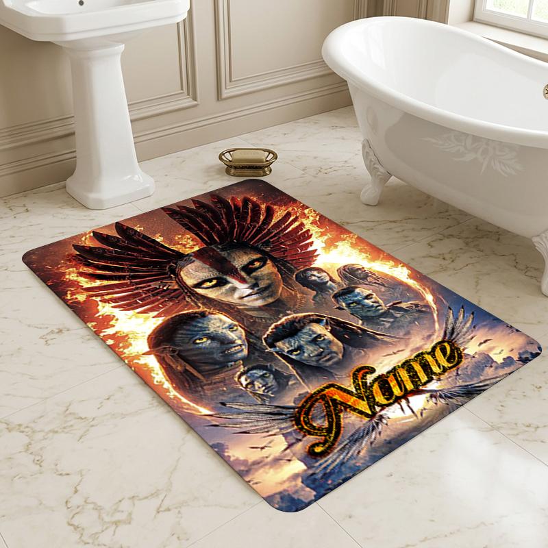 Personalized Name Avatar Family Living Room Non-Slip Area Rug Soft Carpet for Bedroom Playroom Sofa Office Home Decor Doormat