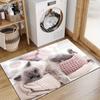 1Pcs Anti Fatigue Kitchen Rugs, Cat Print Waterproof Non-Slip Thick Cushioned Kitchen Mat Heavy Duty Comfort Standing Mat for Kitchen