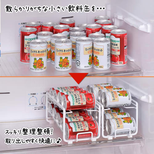 Marufuji Mobile Can Rack, Can Storage Organizer for Refrigerators, Beer Cans, Tidy, Space-Saving, Easy Access, Storage Rack, Can Dispenser, Adjustable