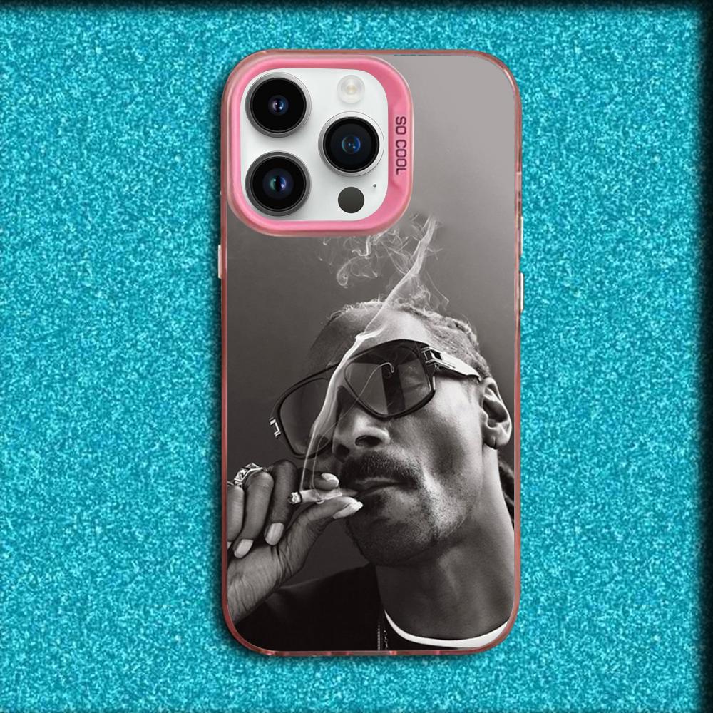 Чехол для телефона рэпера S-Snoop Dogg для iPhone 16,15,14,13,12,11,Mini,Pro,MAX Розовый Матовый Силиконовый Чехол