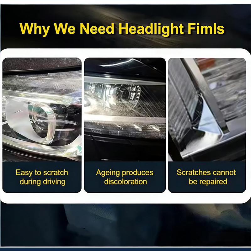 Suitable for Infiniti QX70 2013-2016 TPU transparent black headlight protective film, anti scratch cover patch repair film