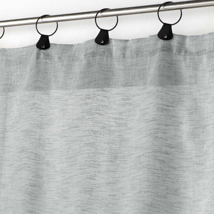 Panneau a anneaux voile tisse 140 x 240 cm Linke gris