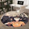 1 шт. Круглый ковер Haikyuu Волейбольной команды старшей школы Карасуно - Аниме-дизайн, Коврик под офисное кресло, Нескользящий ковер, Подходит для домашнего декора, Гостиной