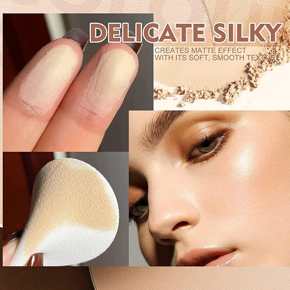 Powder Matte Finish Long-Lasting Oil-Control Waterproof Dual-Use Face Powder & Foundation for Smooth Flawless Skin Makeup