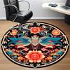 1pc Birds, Flowers Office Round Rug, Non-slip, Soft and Durable Office Rug for Interior Decoration, Perfect for Office,Decoration yy260204047