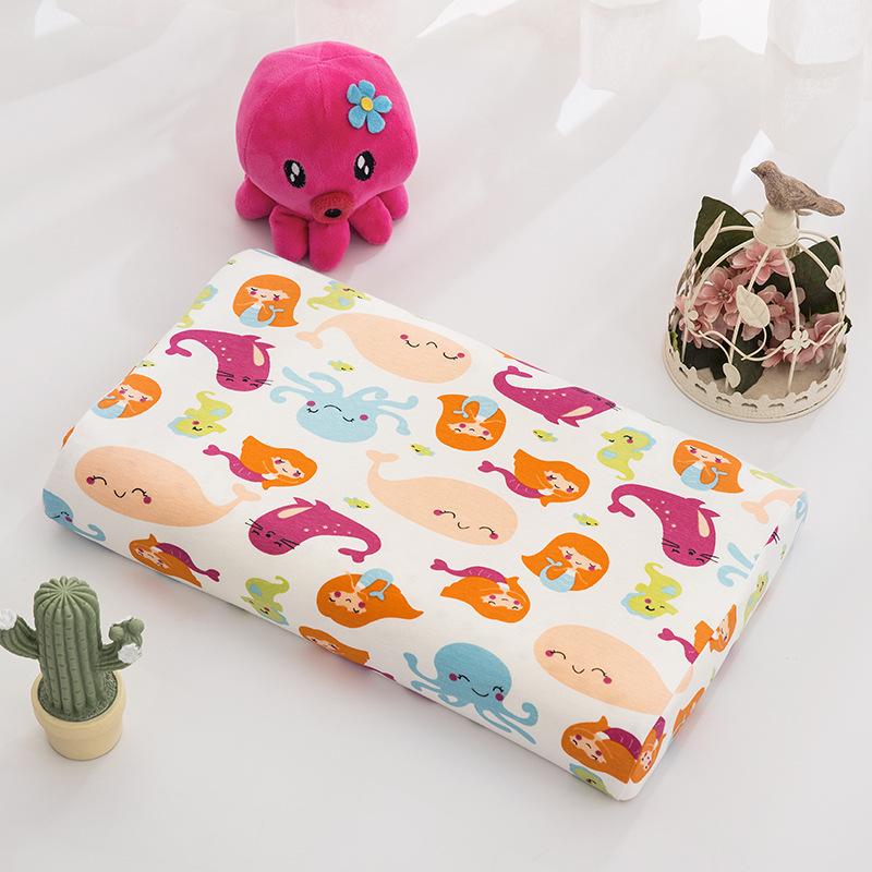 Natural Latex Pillow For Kids, Cotton Cover Cartoon Children Neck Support Pillow, Breathable Orthopedic Pillow For Toddler Students