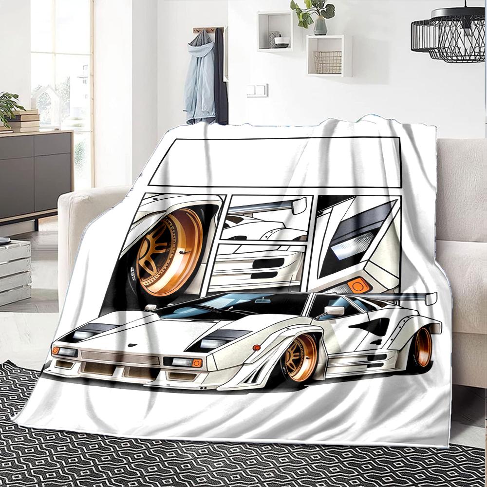 Racing Theme Printed Blanket - Perfect for Couch, Bed, Travel & Outdoor Use | Machine Washable, Cozy & Durable.