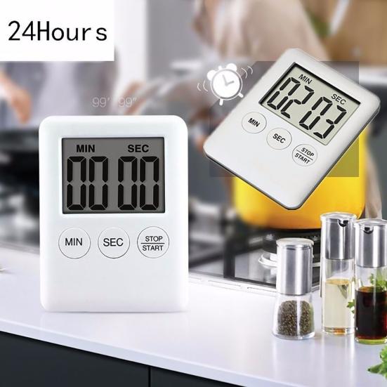 Magnetic Square LCD Digital Timer Kitchen Cooking Countdown Alarm Clock Tools