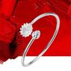 Lotus Bracelet Women's Silver Line Flower Simple Smooth Buckle Silver Plated Bracelet Ethnic Style Silver Ornament