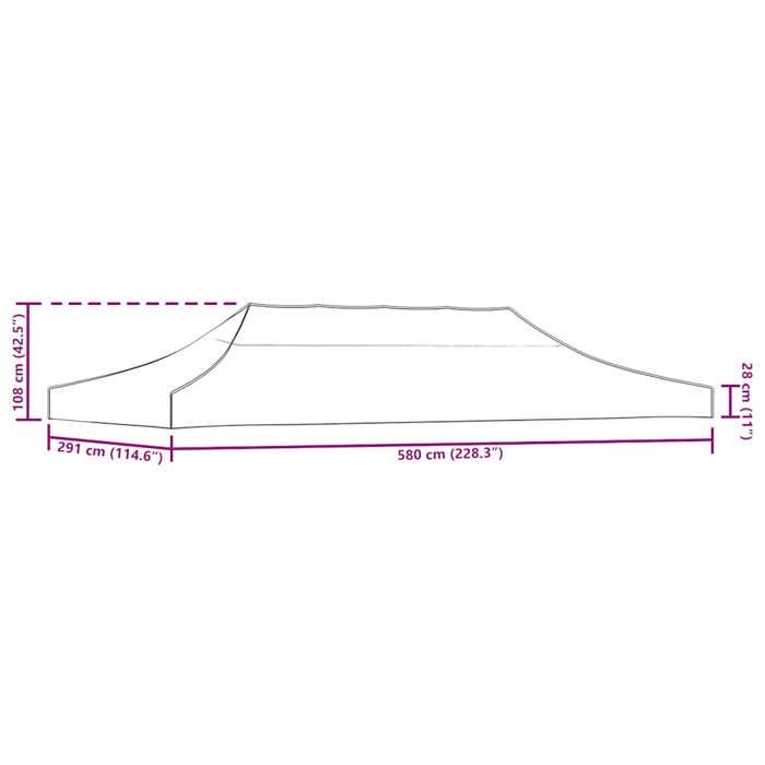 Toit de tente de réception - Bordeaux - 6x3 m - Oxford PVC - Résistant aux UV - Montage facile