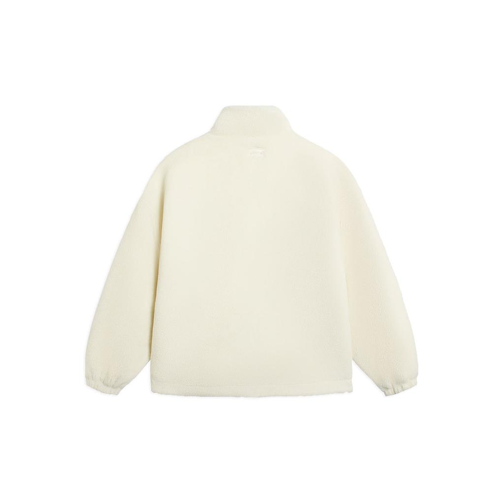 Подкладка Спортивная серия Lifestyle Цветной блок Логотип Флис Повседневная овечья шерсть Стоячий воротник Хлопковая куртка Унисекс куртки Paper-White AJMS107-2