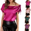 Fashionable And Sexy Women's Solid Color Satin Pullover One-shoulder Sleeveless Top