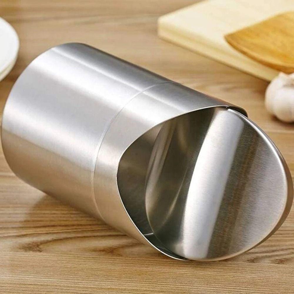 Stainless Steel Desktop Trash Can Rust-proof Creative Storage Bin Mini Flip Trash Can Bathroom