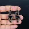 Серьги из черного оникса, обернутые медной проволокой 999 пробы, серьги ручной работы с драгоценными камнями ко Дню памяти