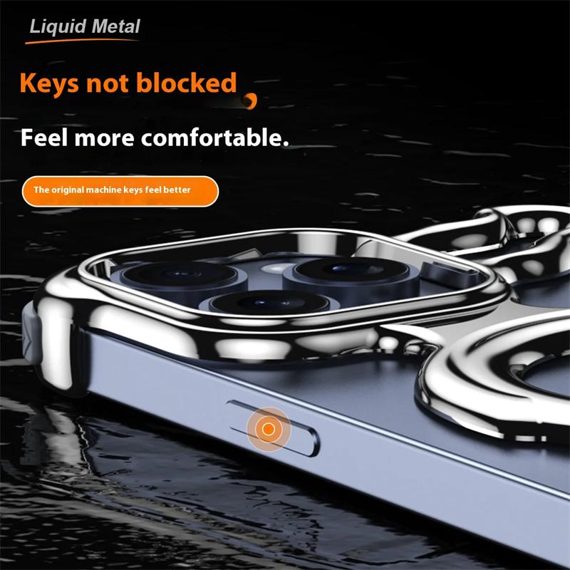Роскошный чехол из жидкого металла с магнитным покрытием специальной формы для iPhone 16 15 14 13 Pro Max Magsafe Rimless Heat Disipation Phone Cover