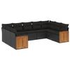 VidaXL Salon de Jardin avec Coussins 9 pcs, Canapés de Patio, Ensemble de Meubles, Mobilier de Terrasse Extérieur, Noir 3260354