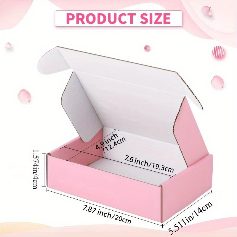 10 Pcs Pink Shipping Boxes, Pink Corrugated Cardboard Mailer Boxes Bulk for Packaging Small Business Mailing Gif