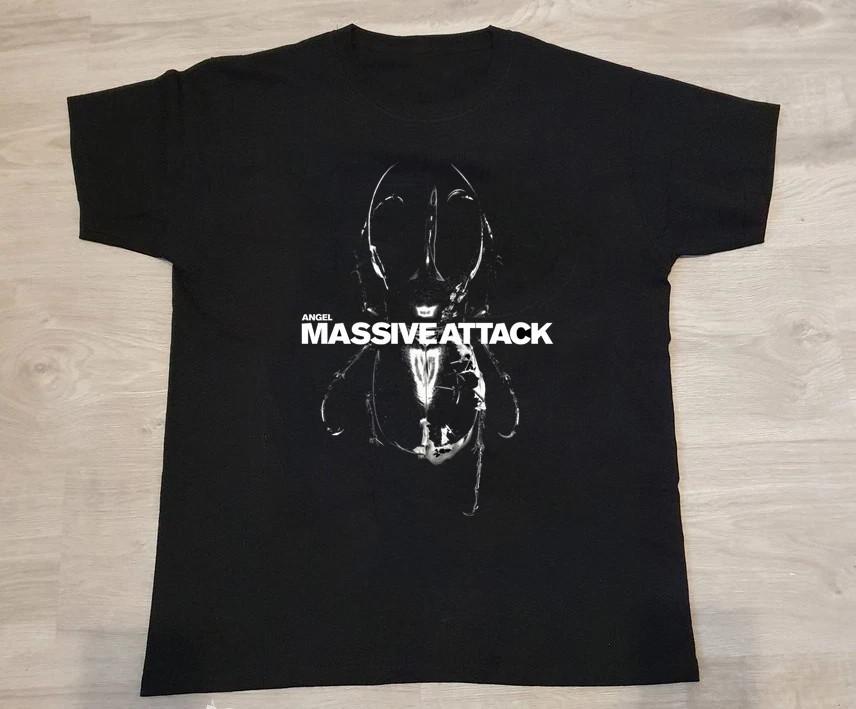 Футболка Massive Attack Angel, Черная Унисекс Футболка Группы S-4XL Унисекс Футболка